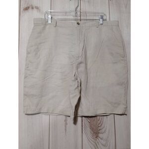Perry Ellis Shorts‎ Men's 38 100% Linen Cream